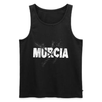Murcia Spanien Stadt Schrift Grunge Splash Skyline - Männer Premium Bio Tank Top - Schwarz - Vorne - Michal (187cm)