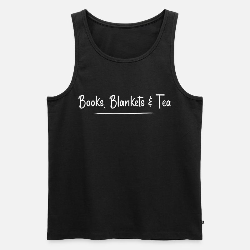Bücher, Decken und Tee - Männer Premium Bio Tank Top - Schwarz