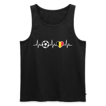 Belgien Fußball Herzschlag Belgische Flagge - Männer Premium Bio Tank Top - Schwarz - Vorne - Michal (187cm)