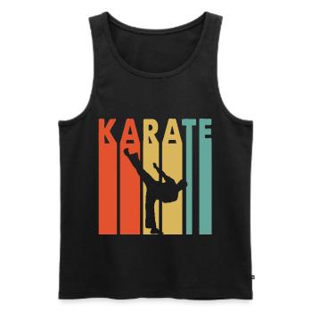 Karate - Männer Premium Bio Tank Top - Schwarz - Vorne - AI Model Male 178 light (178cm)