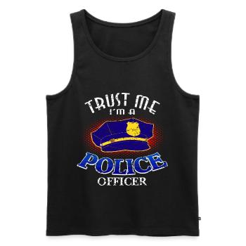 police - Débardeur bio Premium Homme - noir - Devant - AI Model Male 178 light (178cm)