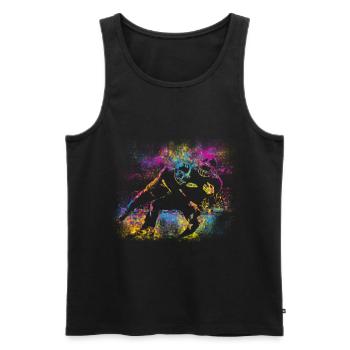 Couleurs de football - Débardeur bio Premium Homme - noir - Devant - Michal (187cm)