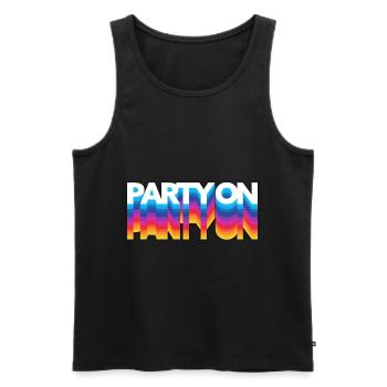 Party On - Männer Premium Bio Tank Top - Schwarz - Vorne - Michal (187cm)