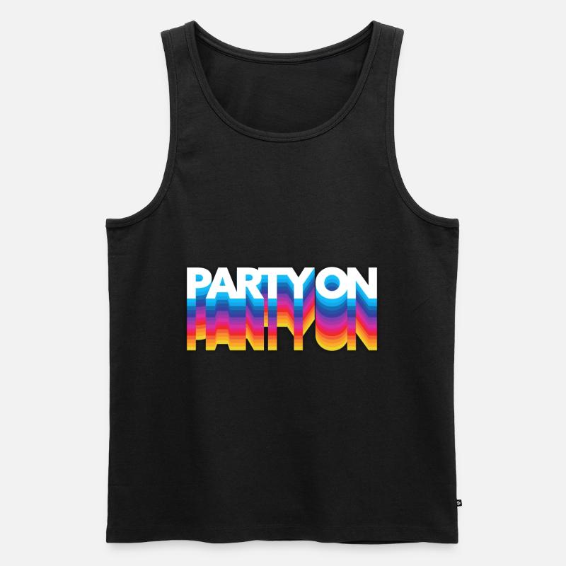 Party On - Männer Premium Bio Tank Top - Schwarz