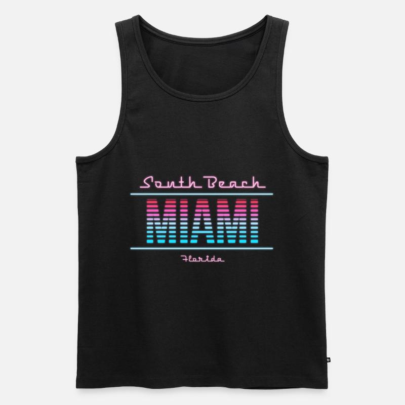 South Beach Neon - Männer Premium Bio Tank Top - Schwarz