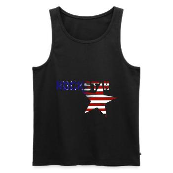 US Rock Star - Men's Premium Organic Tank Top - black - Front - AI Model Male 178 light (178cm)