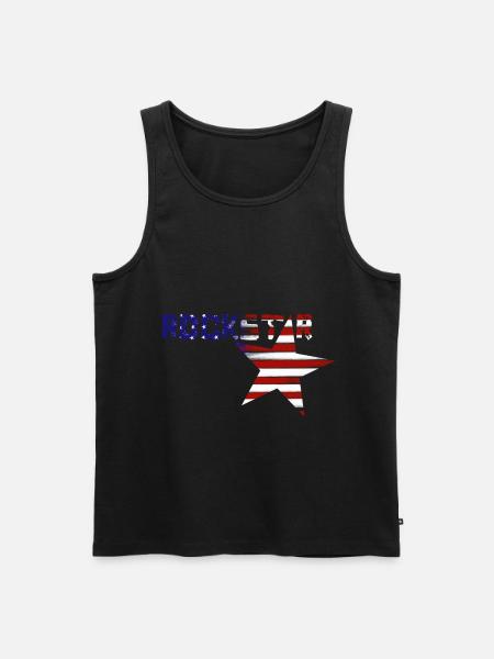 US Rock Star - Men's Premium Organic Tank Top - black