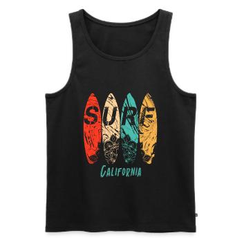 Surf Californie - Débardeur bio Premium Homme - noir - Devant - Michal (187cm)