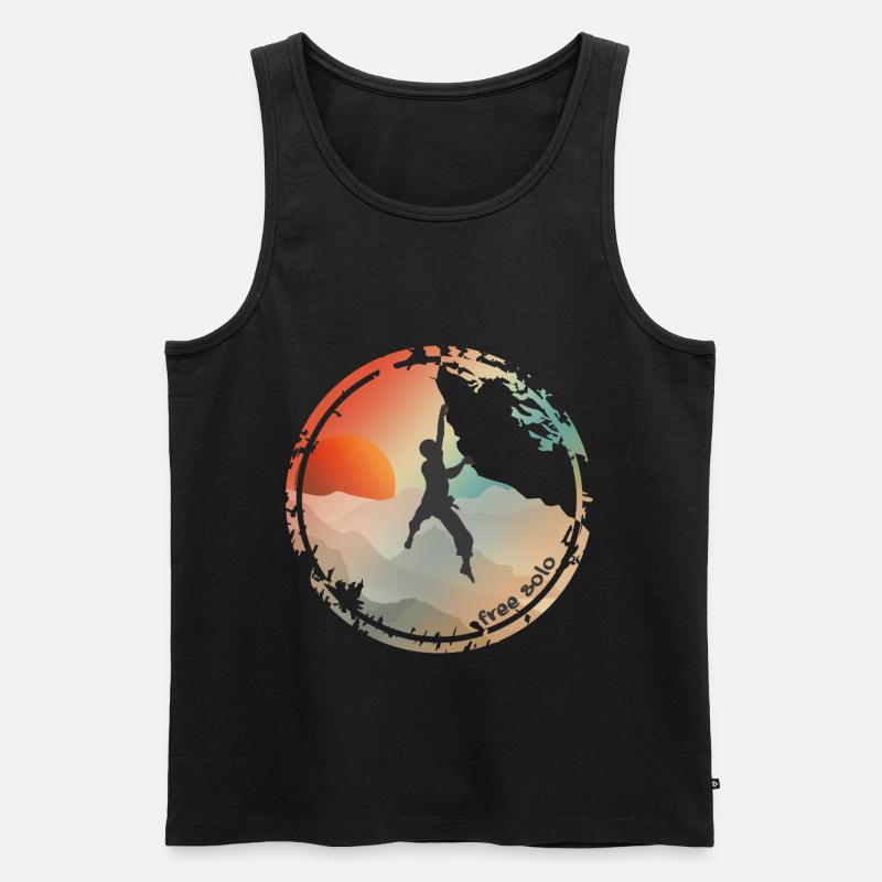 Kletterer free solo - Männer Premium Bio Tank Top - Schwarz