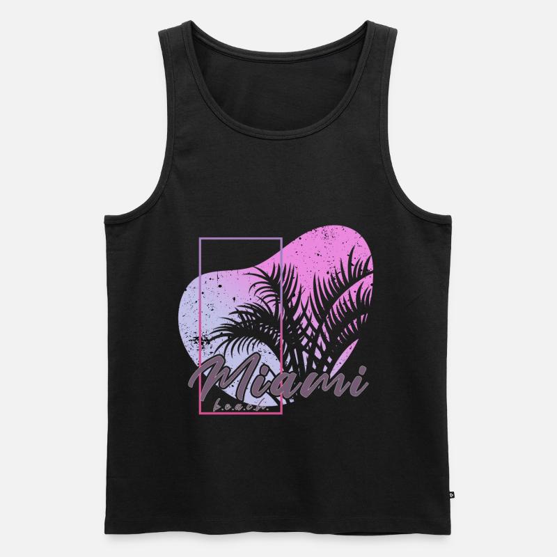 Miami Beach - Männer Premium Bio Tank Top - Schwarz