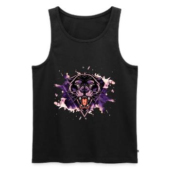 Panther Panter Purple Black Splash Predator Animal - Men's Premium Organic Tank Top - black - Front - AI Model Male 178 light (178cm)