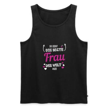 So sieht die beste Frau der Welt aus - Männer Premium Bio Tank Top - Schwarz - Vorne - Michal (187cm)
