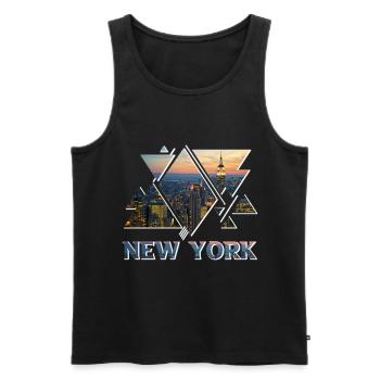 New York City USA America Skyline - Men's Premium Organic Tank Top - black - Front - Michal (187cm)