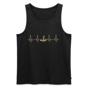 Stockschießen Herzschlag - Männer Premium Bio Tank Top - Schwarz - Vorne - AI Model Male 178 light (178cm)
