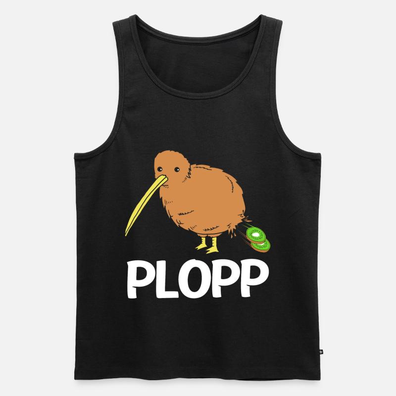 kiwi-vogel Kiwi Vogel - Männer Premium Bio Tank Top - Schwarz