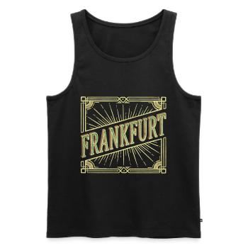 Francfort Allemagne City Font Vintage Rétro - Débardeur bio Premium Homme - noir - Devant - Michal (187cm)
