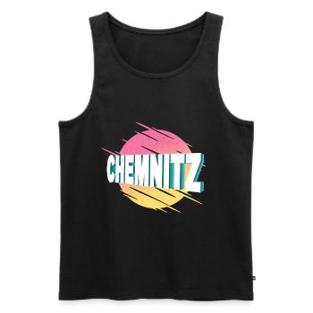 Chemnitz Germany City Font Vintage Retro - Men's Premium Organic Tank Top - black - Front - AI Model Male 178 light (178cm)