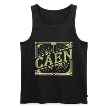 Caen Frankreich Stadt Schrift Vintage Retro - Männer Premium Bio Tank Top - Schwarz - Vorne - AI Model Male 178 light (178cm)