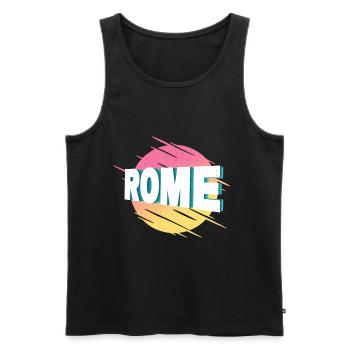 Rom Rome Italien Stadt Schrift Vintage Retro - Männer Premium Bio Tank Top - Schwarz - Vorne - Michal (187cm)