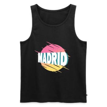 Madrid Spanien Stadt Schrift Vintage Retro - Männer Premium Bio Tank Top - Schwarz - Vorne - Michal (187cm)