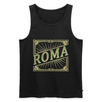 Rom Roma Italien Stadt Schrift Vintage Retro Antik - Männer Premium Bio Tank Top - Schwarz - Vorne - Michal (187cm)