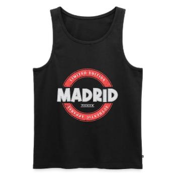 Madrid Spain City Skyline Home Love - Men's Premium Organic Tank Top - black - Front - Michal (187cm)