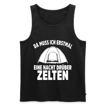 Camping Geschenkidee Camper Zelten Outdoor Natur - Männer Premium Bio Tank Top - Schwarz - Vorne - AI Model Male 178 light (178cm)
