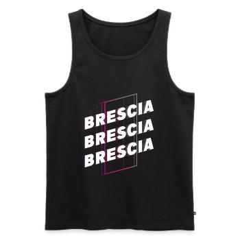Brescia Italie City Font Skyline Accueil - Débardeur bio Premium Homme - noir - Devant - Michal (187cm)