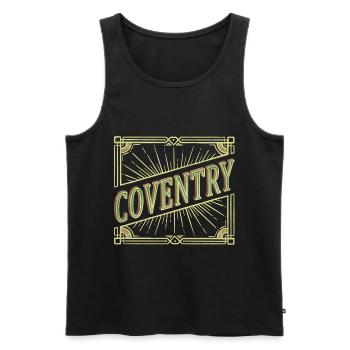 Coventry England UK City Font Vintage Retro - Men's Premium Organic Tank Top - black - Front - AI Model Male 178 light (178cm)
