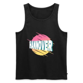 Hannover Germany City Font Vintage Retro - Men's Premium Organic Tank Top - black - Front - Michal (187cm)