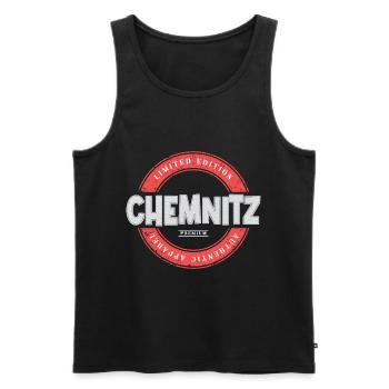 Chemnitz Germany City Skyline Home Love - Men's Premium Organic Tank Top - black - Front - AI Model Male 178 light (178cm)