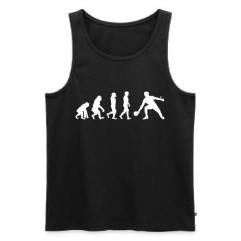 Ping Pong Master Entraîneur de Tennis de Table Evolution - Débardeur bio Premium Homme - noir - Devant - AI Model Male 178 light (178cm)