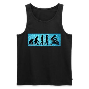 Aqua Cycling Schwimmbad Fitness Evolution - Männer Premium Bio Tank Top - Schwarz - Vorne - AI Model Male 178 light (178cm)