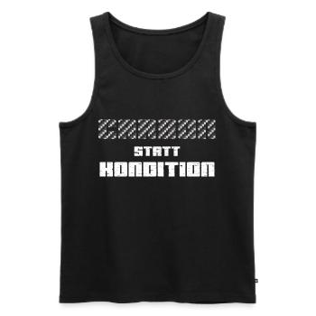 Carbon statt Kondition Fahrrad - Männer Premium Bio Tank Top - Schwarz - Vorne - AI Model Male 178 light (178cm)