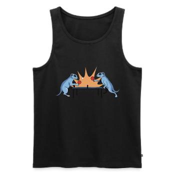 Tischtennis Erdmännchen cool lustig jungs herren - Männer Premium Bio Tank Top - Schwarz - Vorne - AI Model Male 178 light (178cm)
