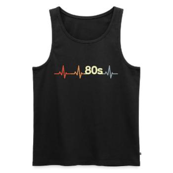80s ECG - Men's Premium Organic Tank Top - black - Front - AI Model Male 178 light (178cm)