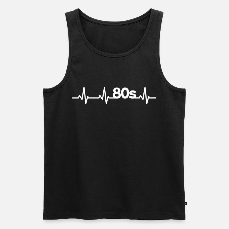 80er Herzschlag - Männer Premium Bio Tank Top - Schwarz