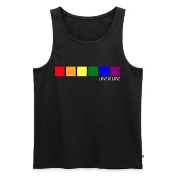 Love is Love LGBT Gay Pride Liebe Ist Liebe - Men's Premium Organic Tank Top - black - Front - Michal (187cm)