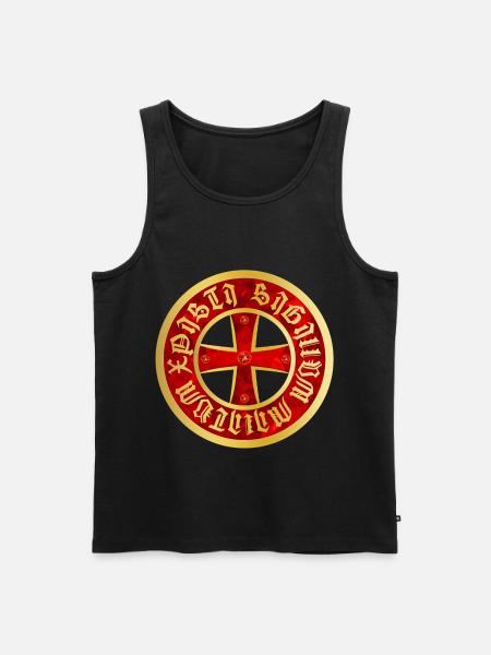 Templar Cross gold & rubies - Men's Premium Organic Tank Top - black
