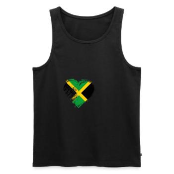 Grungy I Love Jamaica Heart Flag - Men's Premium Organic Tank Top - black - Front - AI Model Male 178 light (178cm)