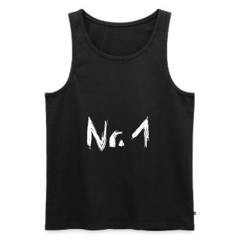 Number 1 T-shirt - Men's Premium Organic Tank Top - black - Front - Michal (187cm)