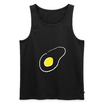 Œuf sur le plat pour le petit déjeuner - Débardeur bio Premium Homme - noir - Devant - Michal (187cm)