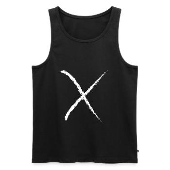 X like cross letter alphabet cool - Men's Premium Organic Tank Top - black - Front - Michal (187cm)