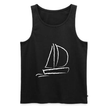 Sailboat Sailing Hobby Water sport Captain - Men's Premium Organic Tank Top - black - Front - Michal (187cm)