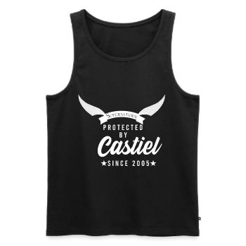 CASTIEL, GESCHENK - Männer Premium Bio Tank Top - Schwarz - Vorne - AI Model Male 178 light (178cm)