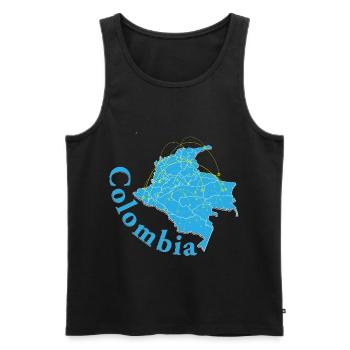 Colombia Map Travel World Tour South America - Men's Premium Organic Tank Top - black - Front - Michal (187cm)
