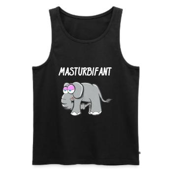 Elefant, Lustig Mastubieren - Männer Premium Bio Tank Top - Schwarz - Vorne - Michal (187cm)