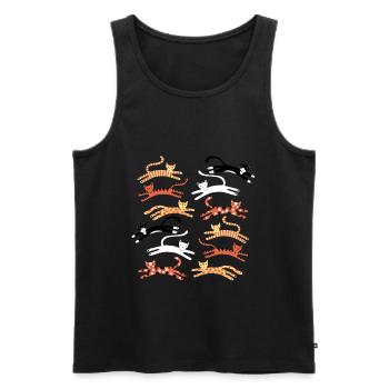 Cats Leaping - Men's Premium Organic Tank Top - black - Front - Michal (187cm)