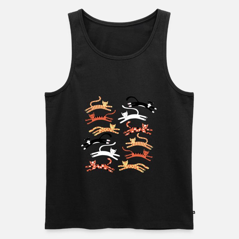 Katzen springen - Männer Premium Bio Tank Top - undefined