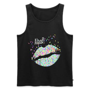 Alaaf! Konfetti Kuss Geschenkidee - Männer Premium Bio Tank Top - Schwarz - Vorne - Michal (187cm)